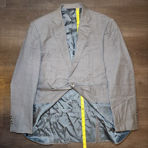Brooks Brothers 1818 Mens Sport Coat Blazer 42L Gray Wool Solid Two-Button Notch - Picture 15 of 16